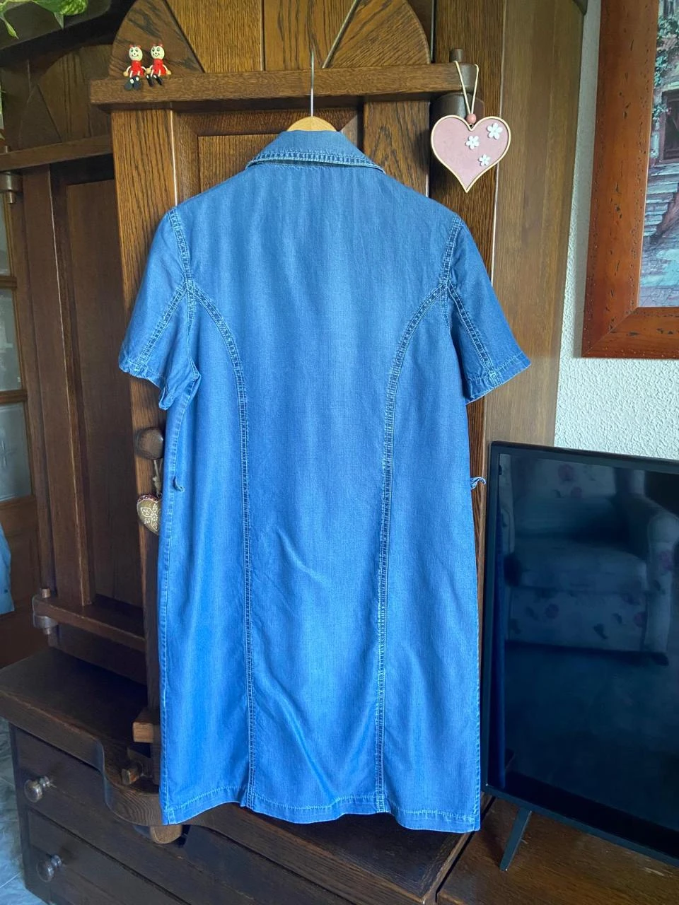 Vestido vaquero de verano, manga corta, abonotado, tela muy agradable. – photo 6